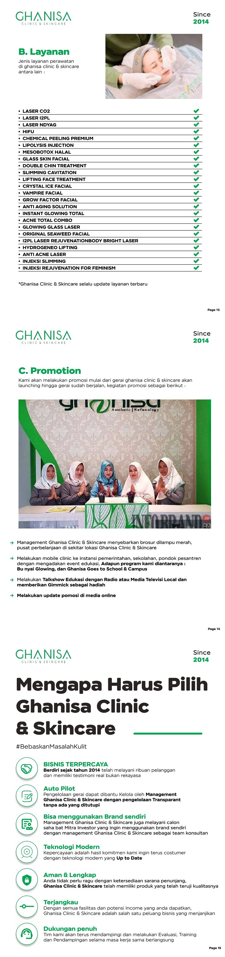 Franchise Peluang Usaha Salon Muslimah ghanisa aesthetic indonesia