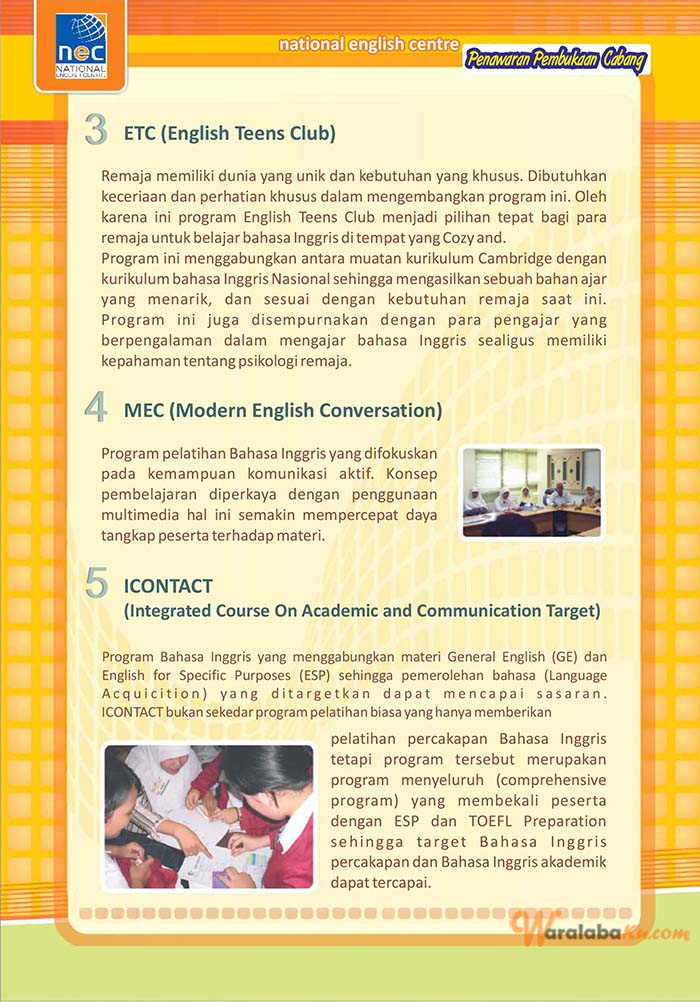 Franchise Peluang Usaha Kursus Bahasa - NEC