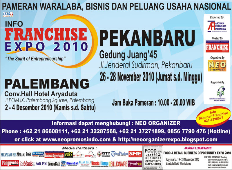 Info Franchise Expo 2010 Pekanbaru & Palembang