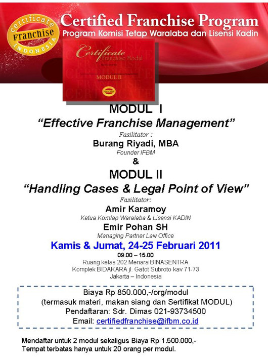 Certified Franchise Indonesia 2011