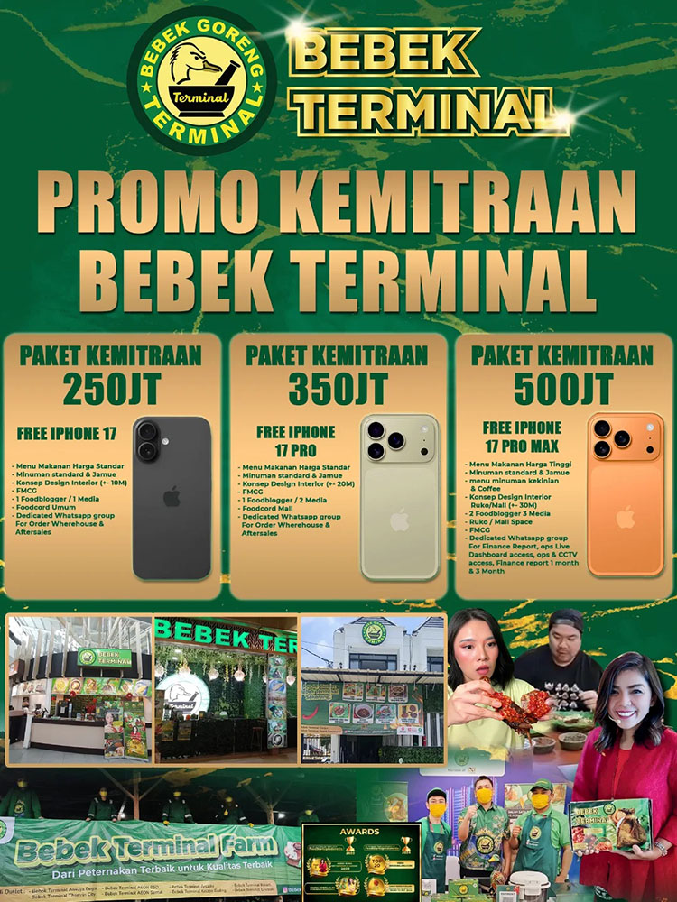 Promo Paket Kemitraan Bebek Terminal 2026 Free IPhone
