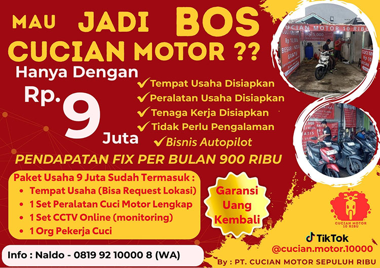 Kemitraan / Peluang Bisnis Cucian Motor Sepuluh Ribu