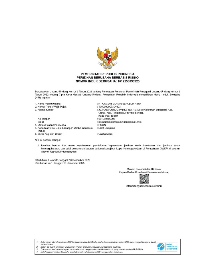 Kemitraan / Peluang Bisnis Cucian Motor Sepuluh Ribu