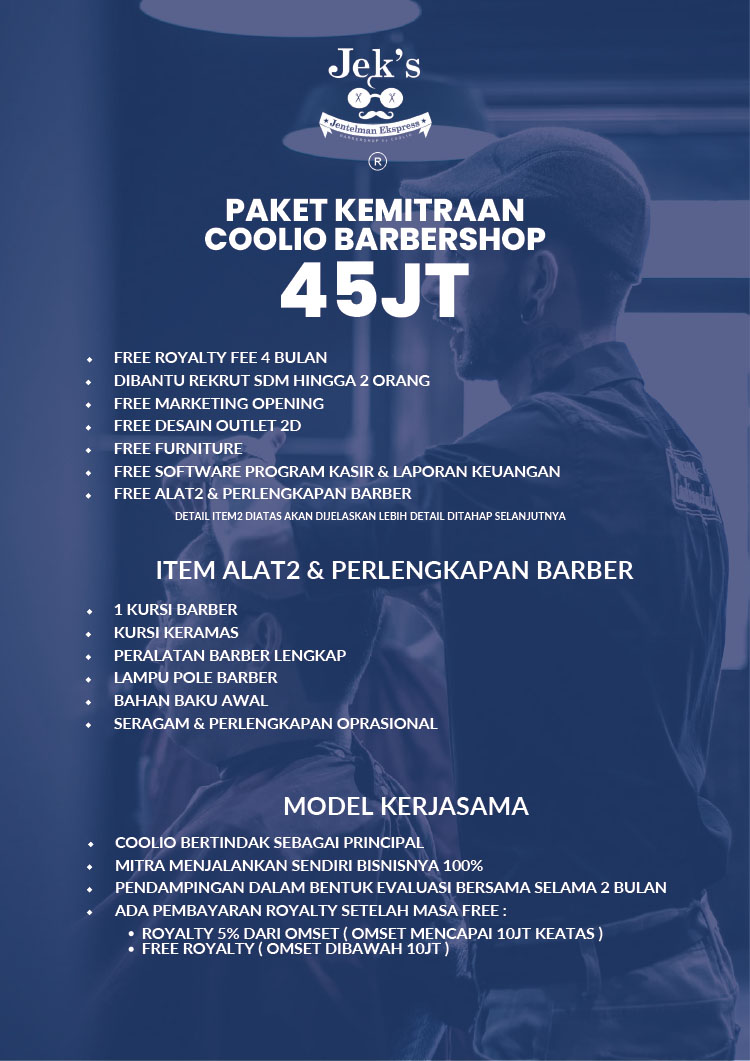 Franchise Peluang Usaha Salon Pria JEKS Barbershop by COOLIO Franchise Peluang Usaha Salon Pria JEKS Barbershop by COOLIO
