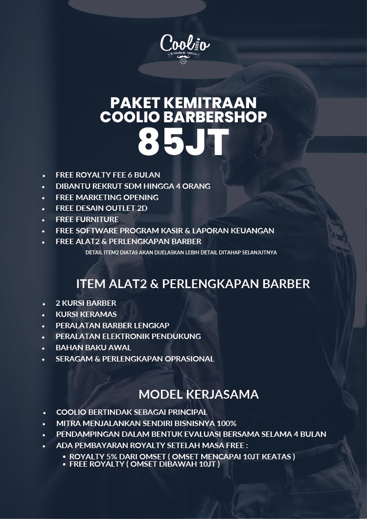 Franchise Peluang Usaha Salon Pria COOLIO BARBERSHOP Franchise Peluang Usaha Salon Pria COOLIO BARBERSHOP