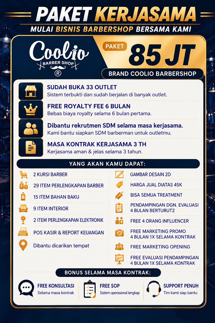 Franchise Peluang Usaha Salon Pria COOLIO BARBERSHOP Franchise Peluang Usaha Salon Pria COOLIO BARBERSHOP