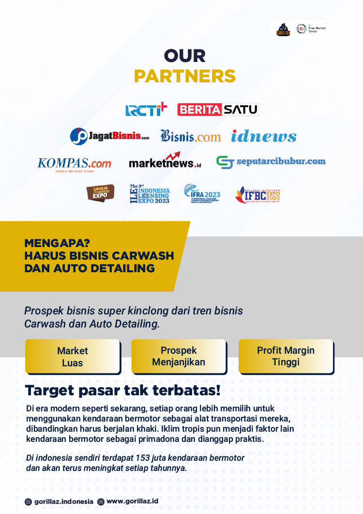Franchise Peluang Usaha Bisnis Cucian Mobil Motor Sepeda Gorillaz