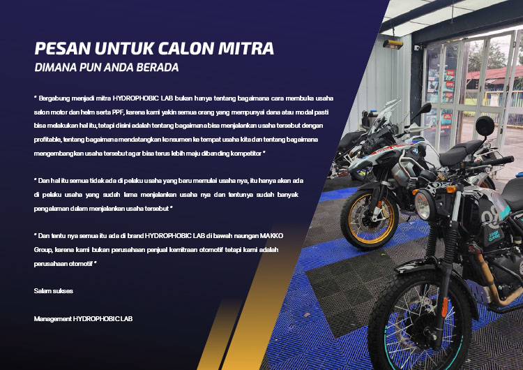Kemitraan / Peluang Bisnis Jasa Cuci Premium & Coating Motor