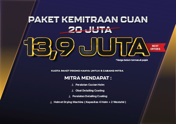 Kemitraan / Peluang Bisnis Jasa Cuci Dan Salon Helm Modal Kecil