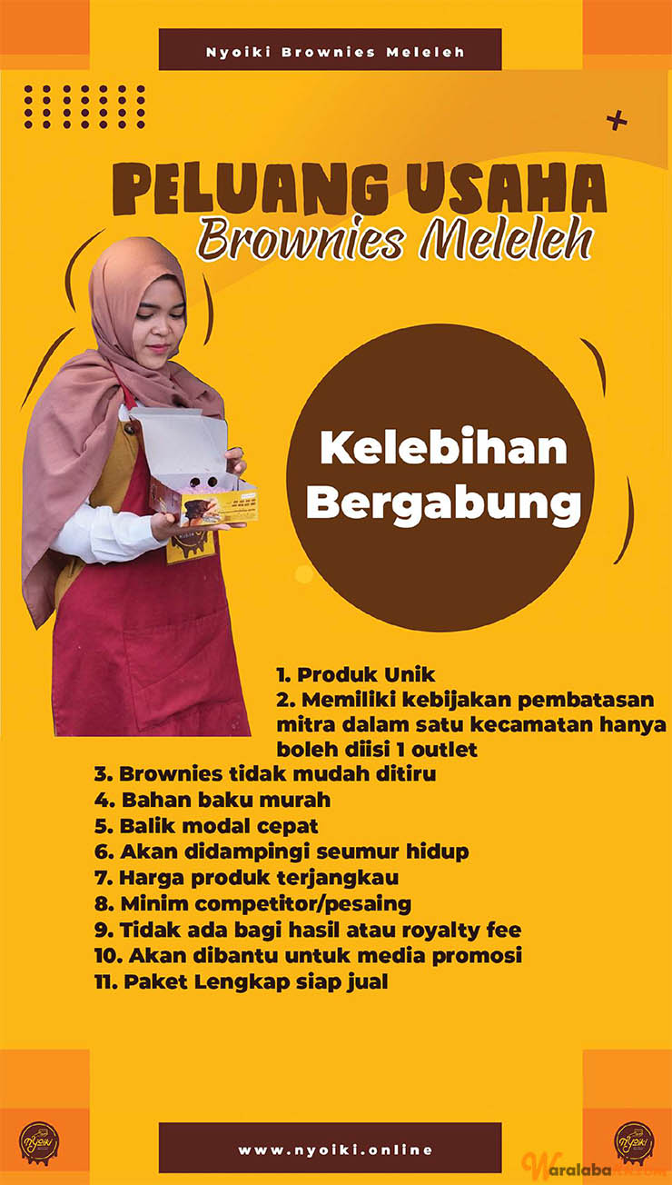 Franchise Peluang Usaha Makanan Kue | NYOIKI BROWNIES MELELEH