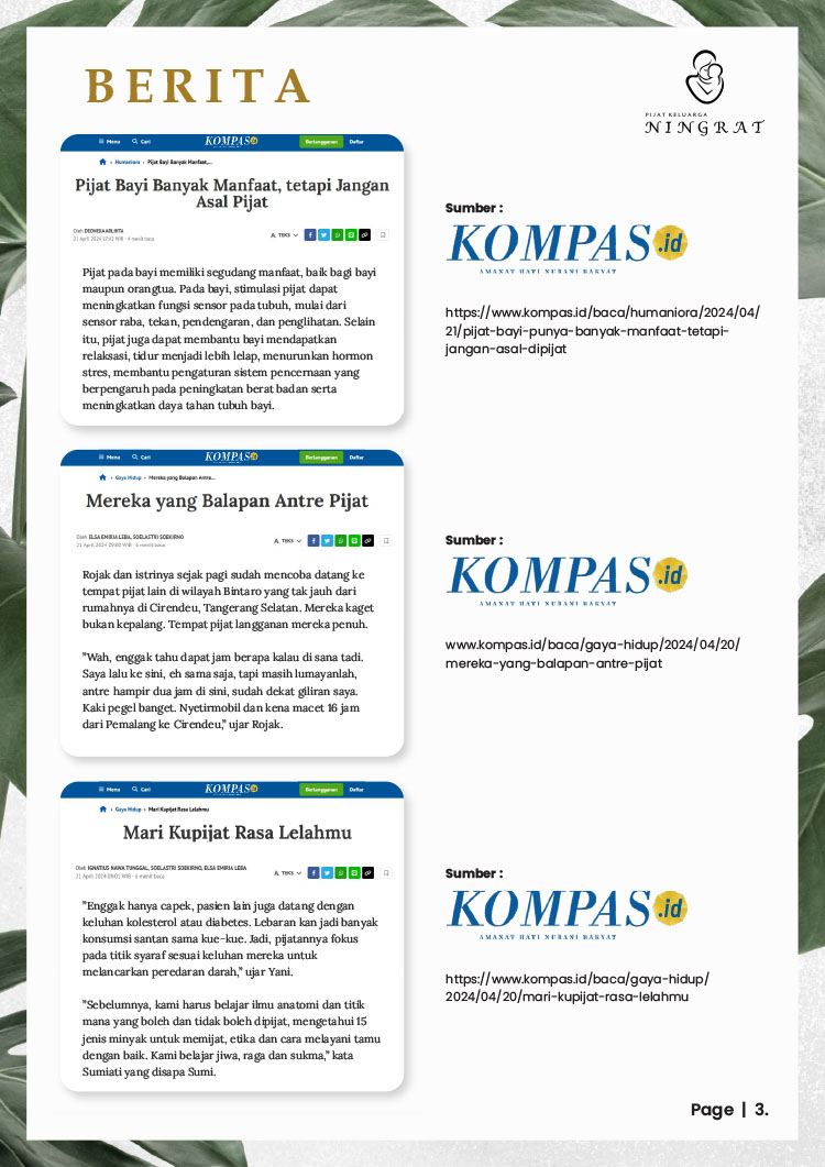 Kemitraan Peluang Bisnis Pijat Bayi, Anak, & Dewasa Teknik Tradisional Jawa Kuno