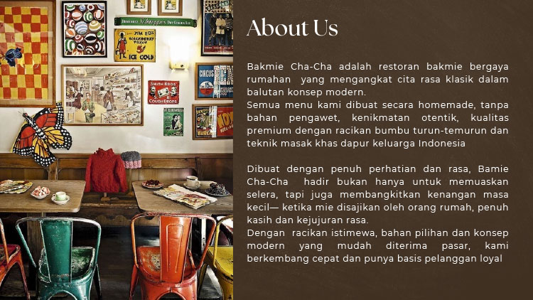 Kemitraan / Peluang Bisnis Restoran Asian Food Autopilot Bakmie Cha-Cha