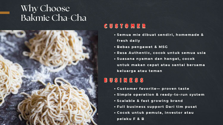 Kemitraan / Peluang Bisnis Restoran Asian Food Autopilot Bakmie Cha-Cha