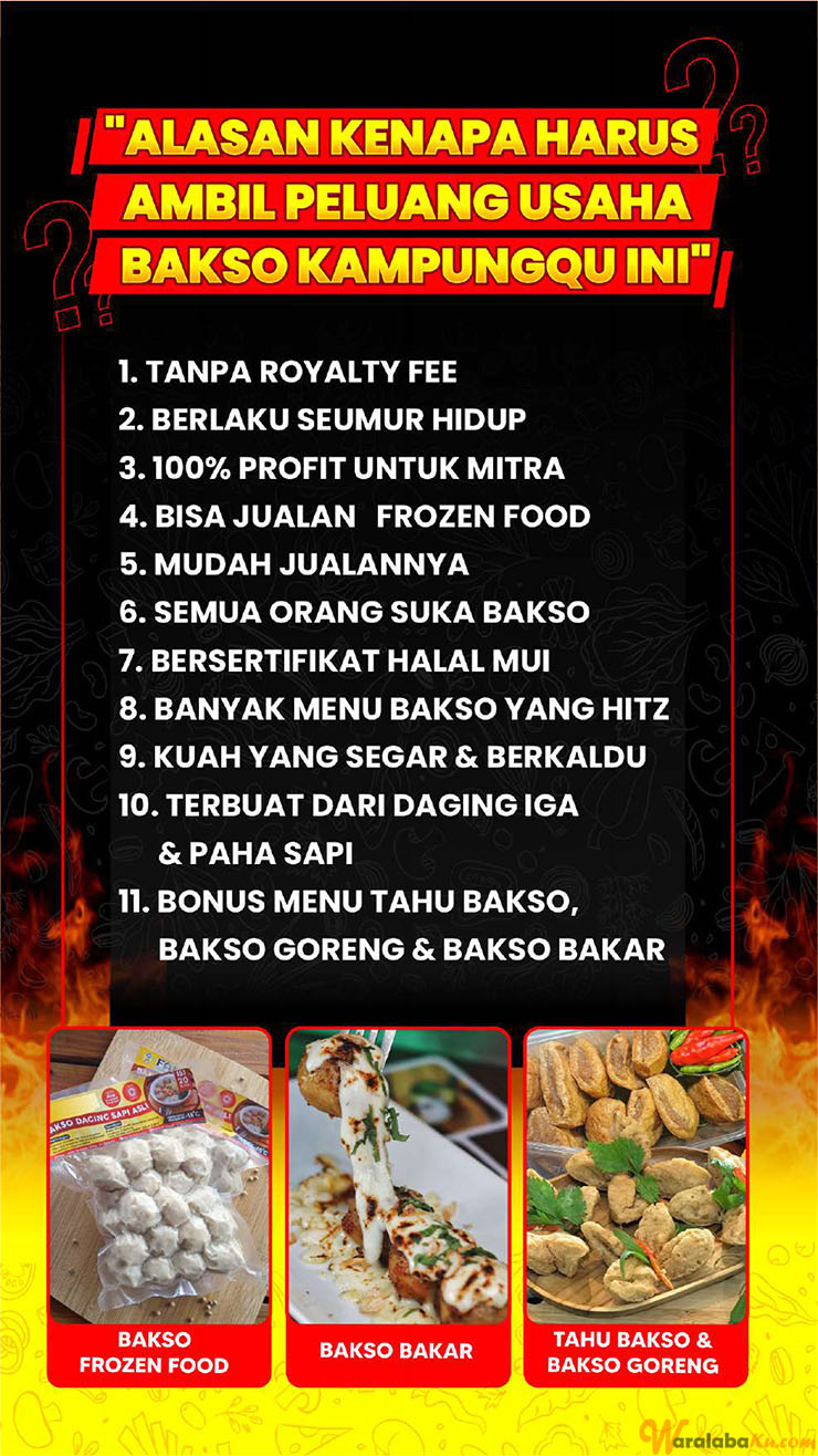 Peluang Usaha Bisnis Makanan Bakso KampungQu