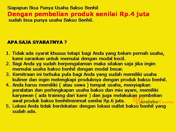 Franchise Peluang Usaha Bakso Benhil