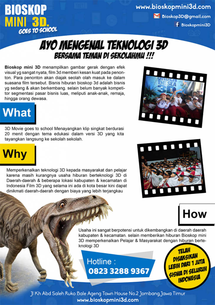 Franchise Peluang Usaha Bioskop Mini 3D goes to School