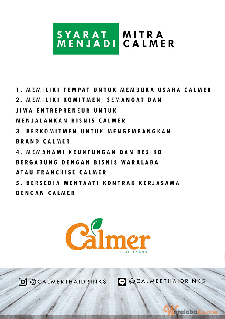 Franchise Peluang Usaha Minuman Teh | CALMER THAI DRINK