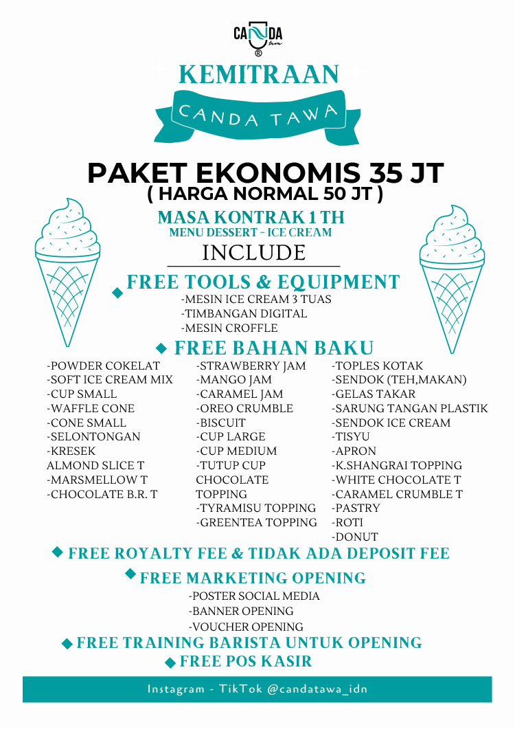 Peluang Bisnis Minuman & Es Krim Kekinian Modal Kecil - Canda Tawa Drink