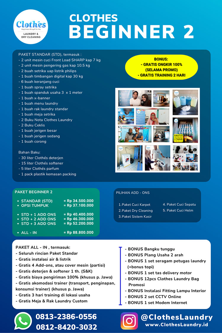 Franchise Peluang Usaha Clothes Laundry Paket Investasi Beginner