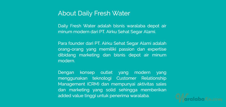 Franchise Daily Fresh Water ~ Peluang Bisnis Minuman Isi Ulang