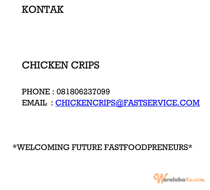 Franchise Peluang Usaha Chicken Crips