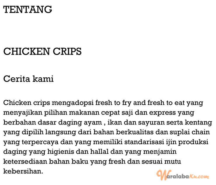 Franchise Peluang Usaha Chicken Crips