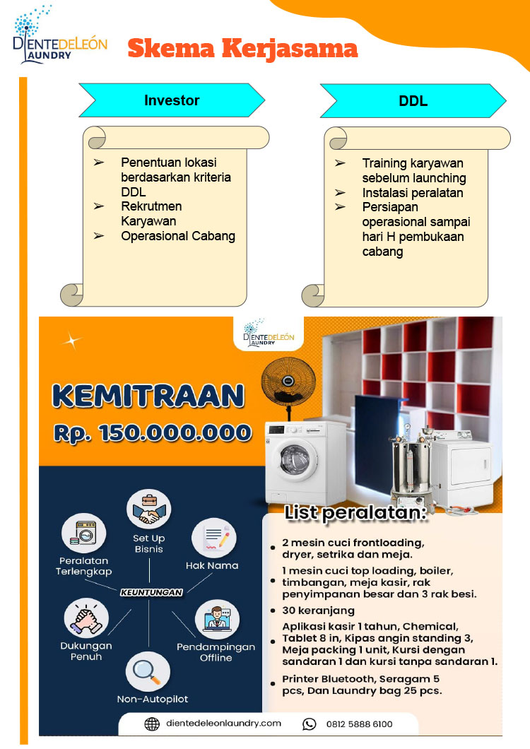 Kemitraan Peluang Bisnis Laundry Diente De Leon