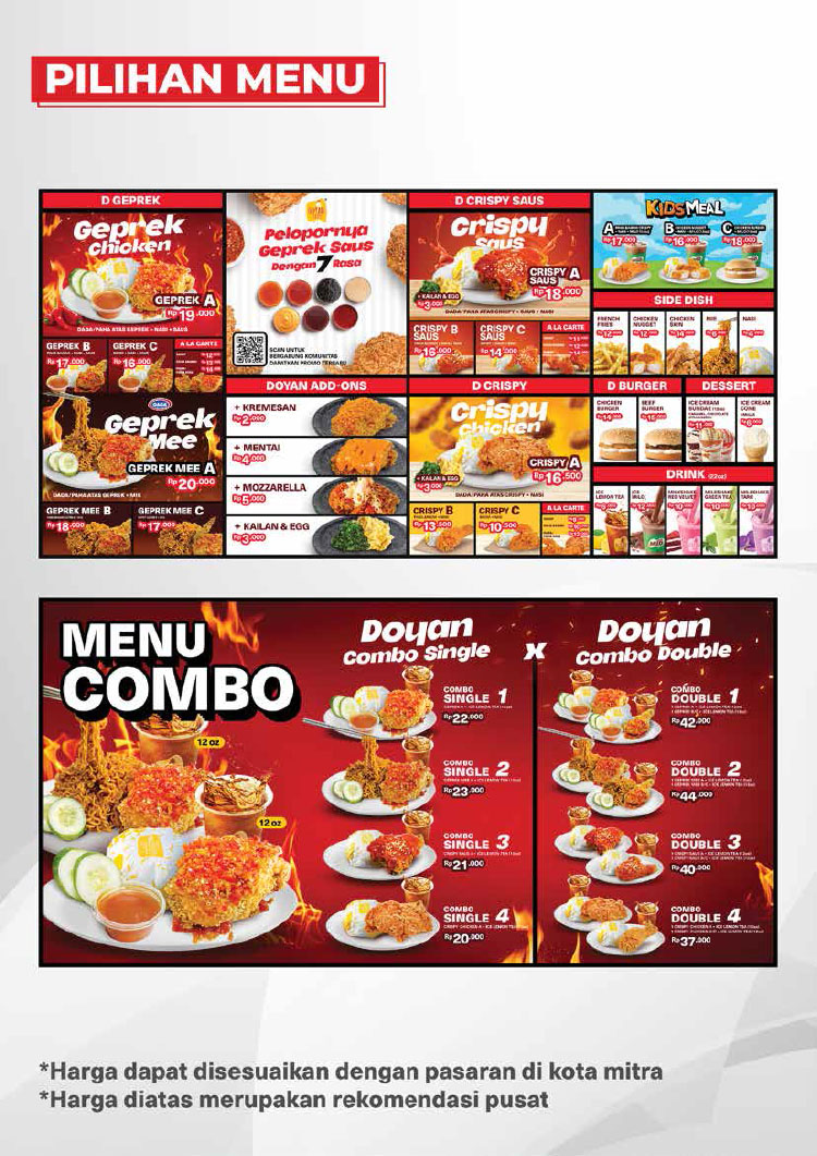 Kemitraan / Peluang Bisnis Ayam Geprek Saus Celup Doyan Ayam