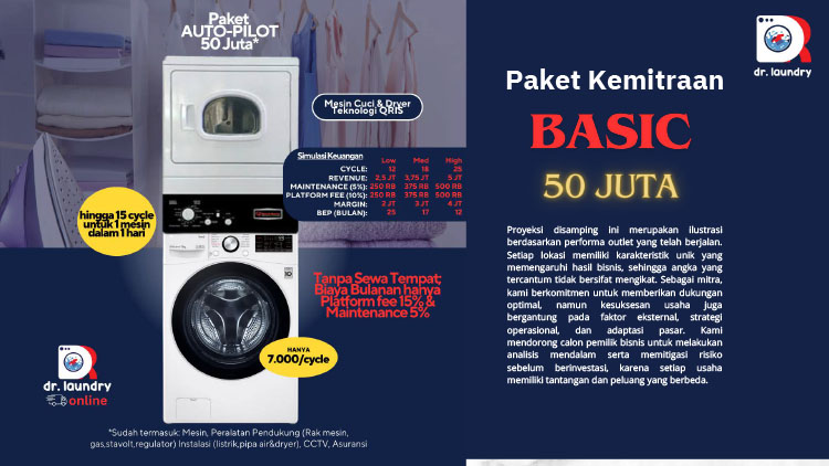 Kemitraan / Peluang Bisnis Cuci Satuan & Premium Dr. Laundry