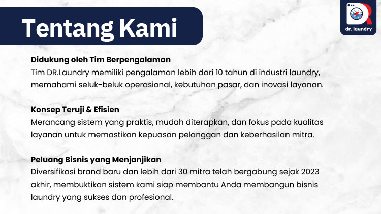 Kemitraan / Peluang Bisnis Cuci Satuan & Premium Dr. Laundry