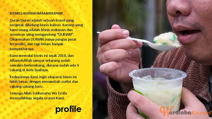 Franchise Peluang Usaha Minuman Tradisional | Dawet Durian Duran Duren