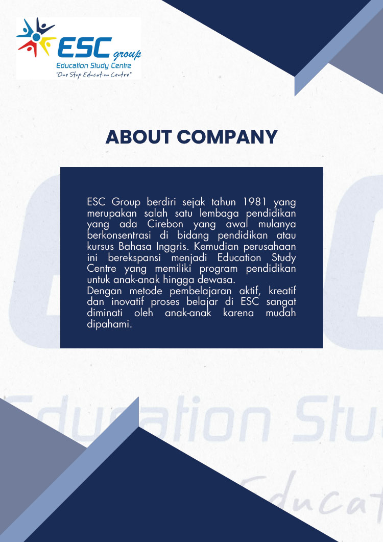 Franchise Pendidikan Kursus Anak & Dewasa Education Study Center / ESC