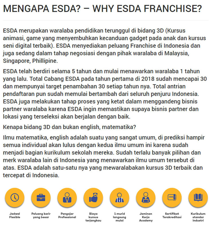 Franchise Peluang Usaha Pendidikan Enspire School Of Digital Art