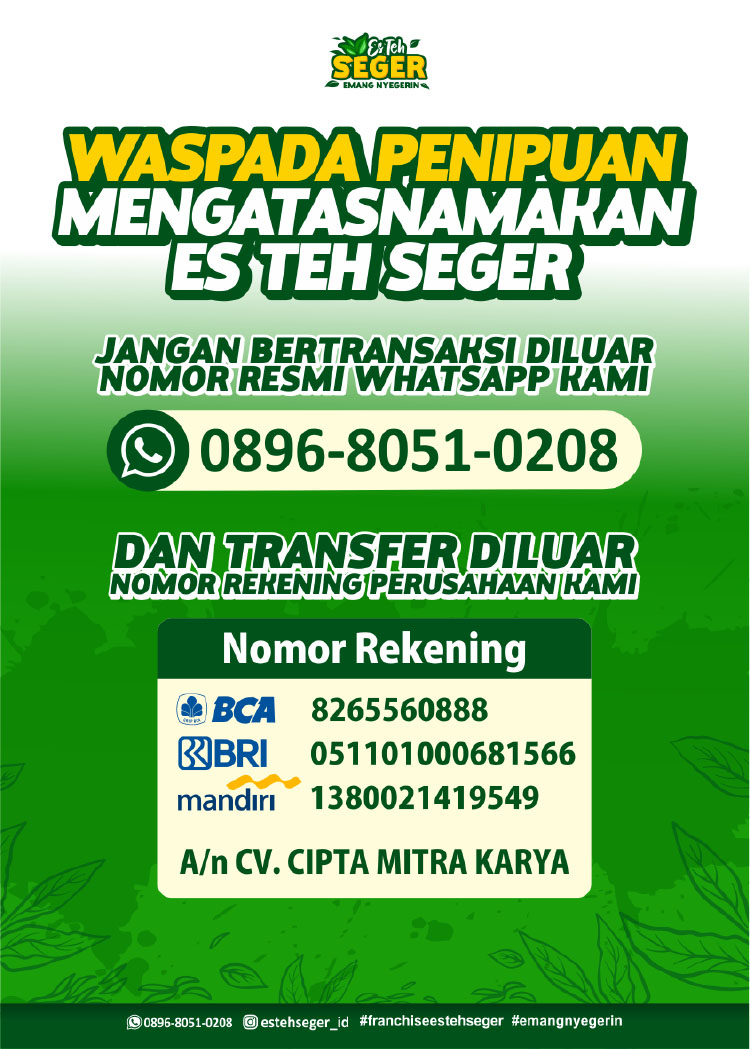 Kemitraan Peluang Bisnis Teh Solo Aneka Rasa Es Teh Seger