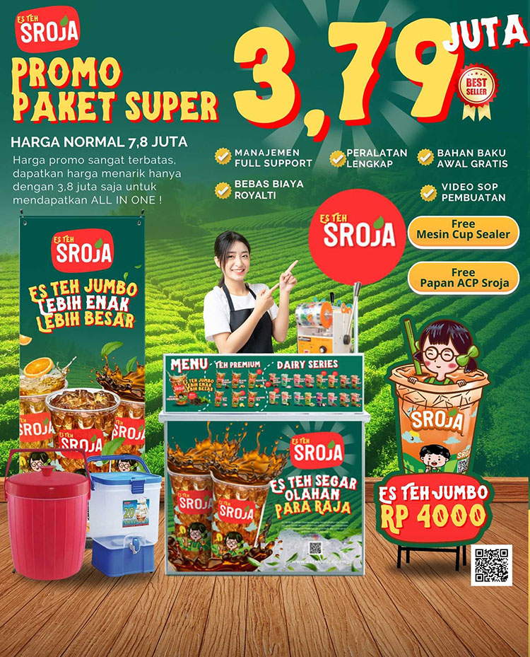 Kemitraan Peluang Bisnis Es Teh Solo Jumbo Teh Sroja