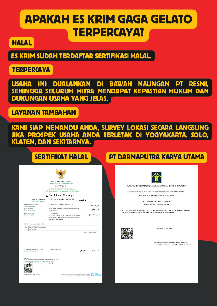 Kemitraan Peluang Bisnis Es Krim Gaga Gelato