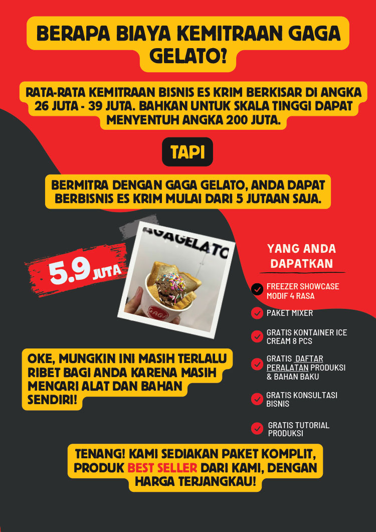 Kemitraan Peluang Bisnis Es Krim Gaga Gelato