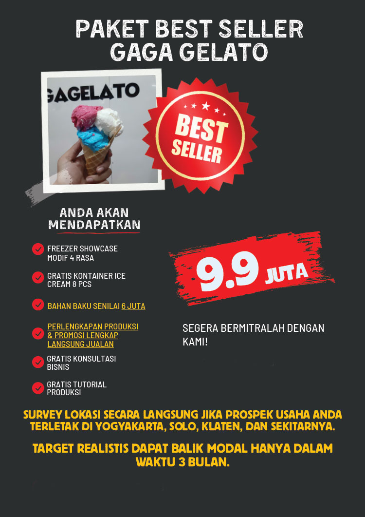 Kemitraan Peluang Bisnis Es Krim Gaga Gelato