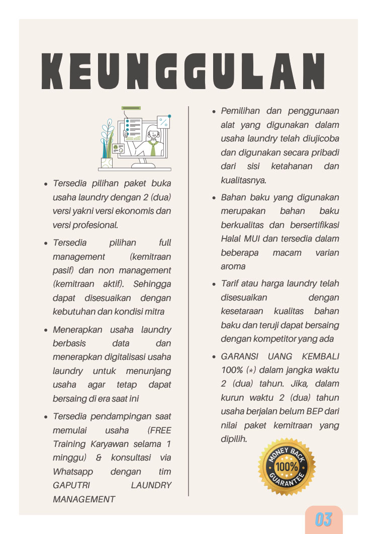 Kemitraan / Peluang Bisnis Laundry Kiloan Autopilot Gaputri Laundry