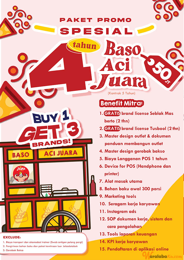 Peluang Bisnis Makanan BAKSO - BASO ACI JUARA