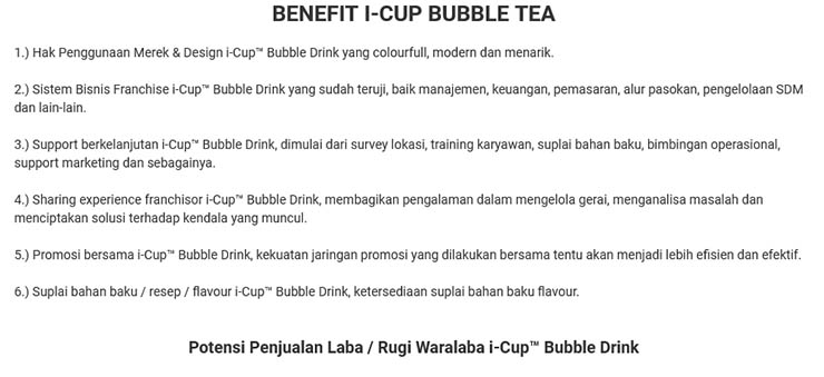 Franchise Peluang Usaha Minuman I-Cup Bubble Tea