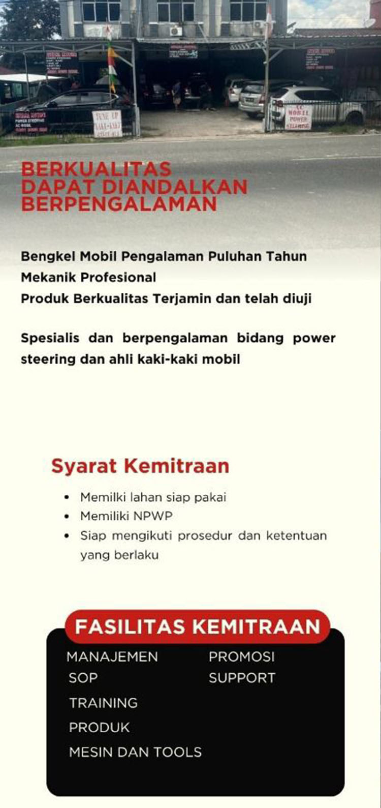 Kemitraan / Peluang Bisnis Bengkel Mobil Istana Jaya Makmur / Istana Motor Lampung Kemitraan / Peluang Bisnis Bengkel Mobil Istana Jaya Makmur / Istana Motor Lampung