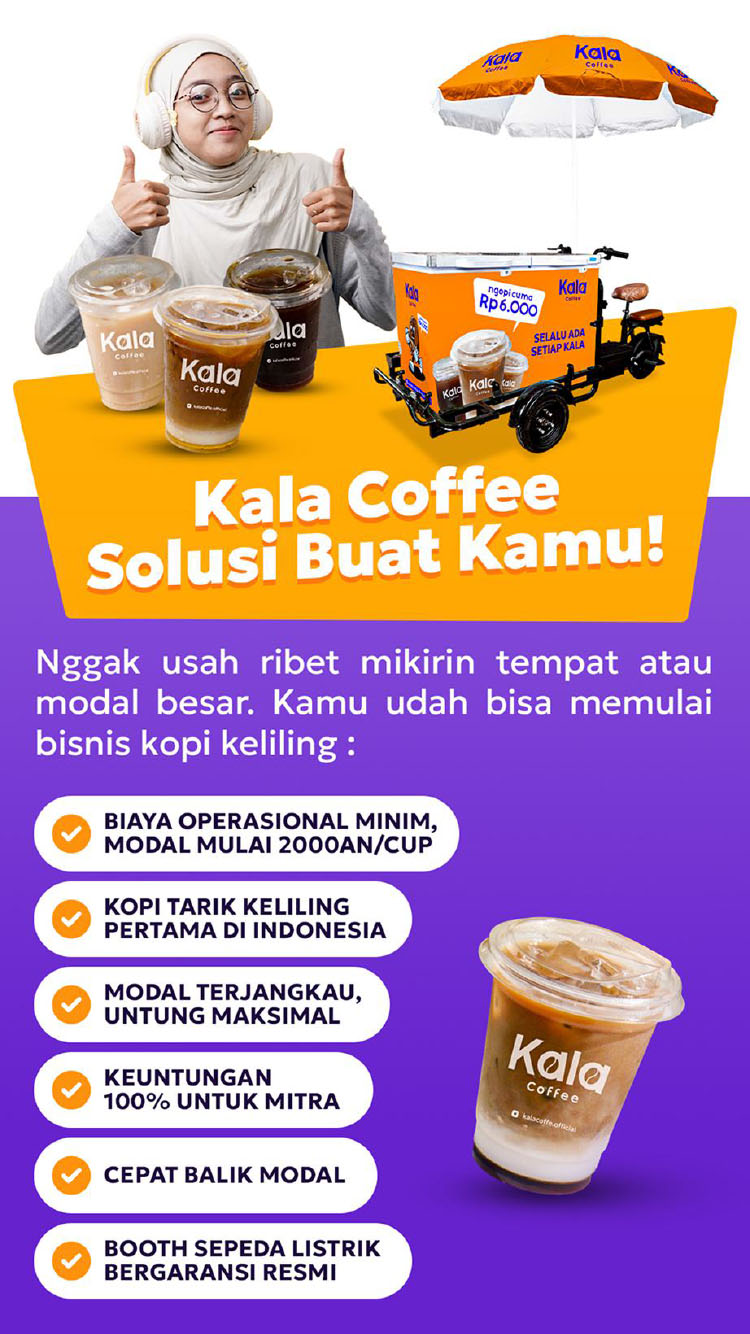 Kemitraan Peluang Bisnis Kopi Keliling Gerobak Sepeda Listrik Kala Coffee