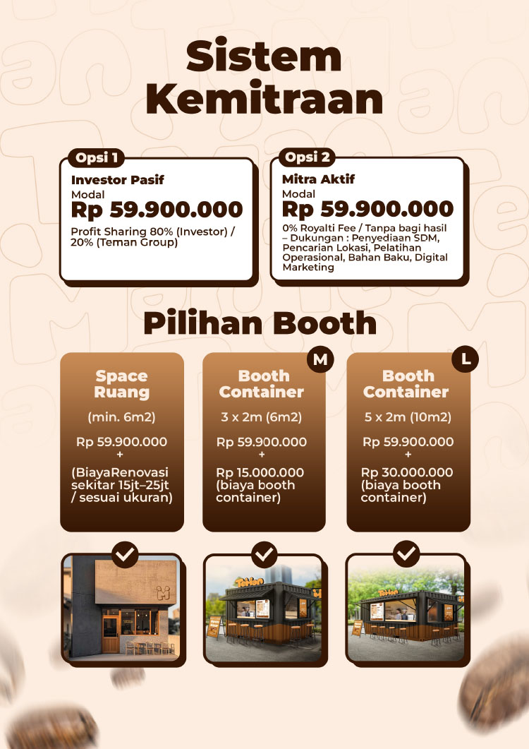Kemitraan / Peluang Bisnis Autopilot Toko Kopi Teman Coffee To Go