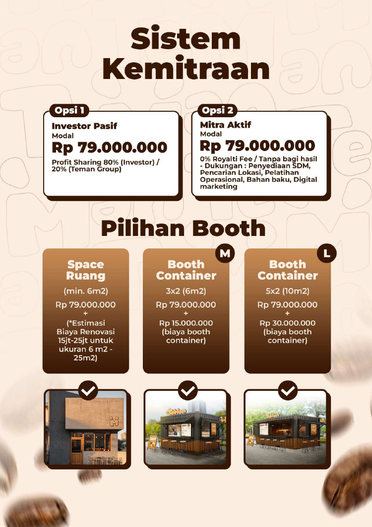Kemitraan / Peluang Bisnis Autopilot Toko Kopi Teman Coffee To Go