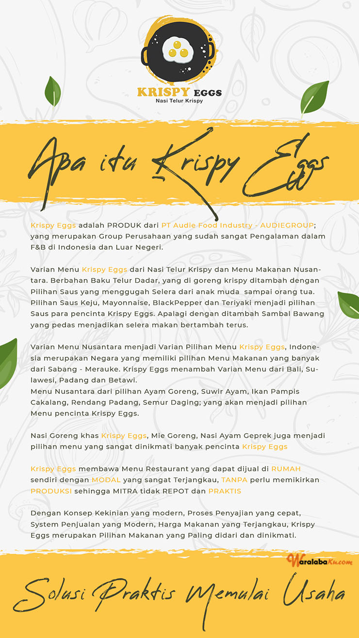 Franchise Peluang Usaha Makanan Nasi Krispy Nusantara | Krispy Eggs