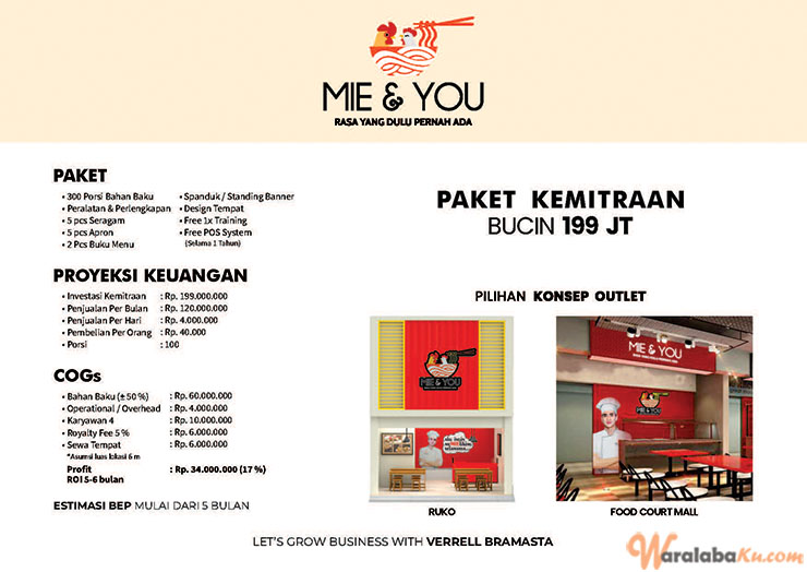 Franchise Peluang Usaha Makanan Mie & You X Verrell Bramasta