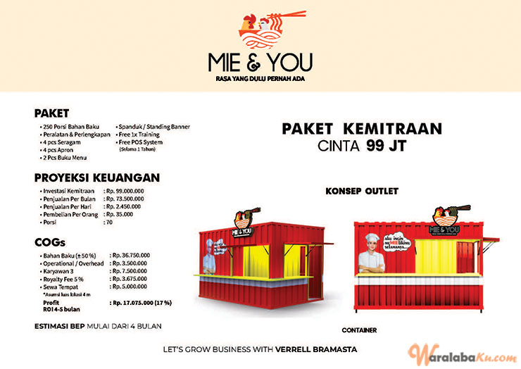 Franchise Peluang Usaha Makanan Mie & You X Verrell Bramasta