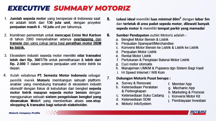 Kemitraan Peluang Bisnis Bengkel & Servis Motor Listrik Motoriz