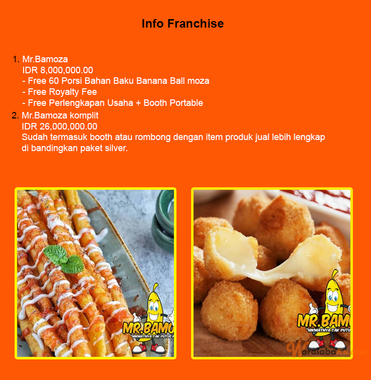 Franchise Peluang Usaha MR Bamoza